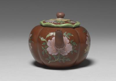 图片[3]-Yixing begonia-style teapot with symbols of longevity in painted enamels, Qing dynasty, Kangxi reign (1662-1722)-China Archive
